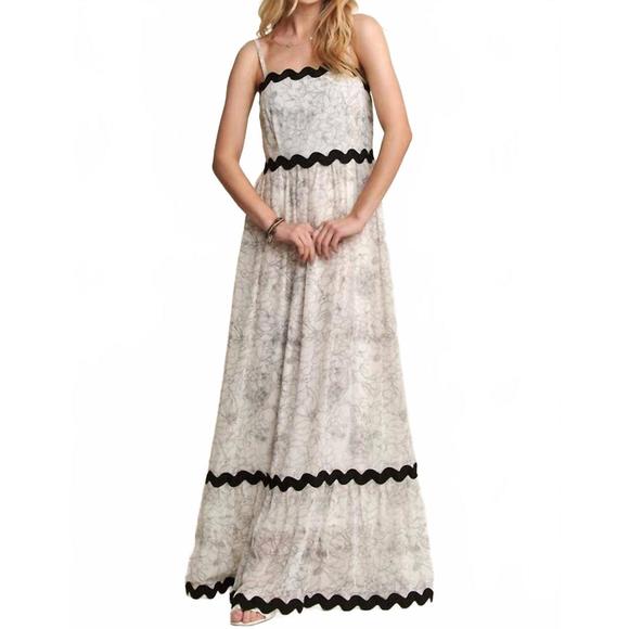 ADORA Smocked Back Floral Adjustable Strap Midi Dress main image 0